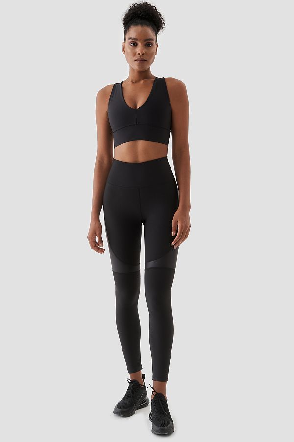 Superstacy Yvonne Shiny Piece Detailed Black Sports Leggings Trendyol