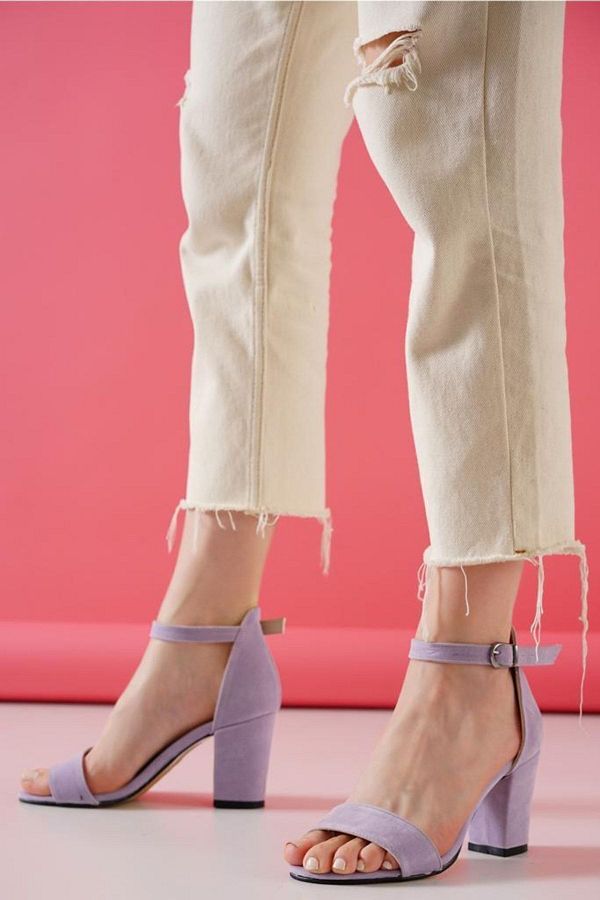 Demashoes Lilac Suede Single Strap High Heel Women s Classic Heels