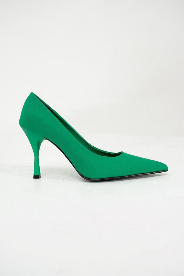 Dark green satin shoes top
