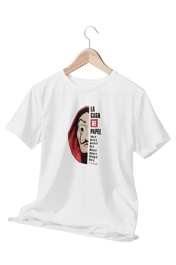 qoeuyl boutique-La Casa De Papel Berlin Tokyo Nairobi Denver Rio Printed Fun Gift White Unisex T-Shirt 1