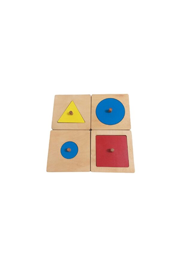 Montessori Gemisi Tekli Şekil Plakaları - 4'lü Set