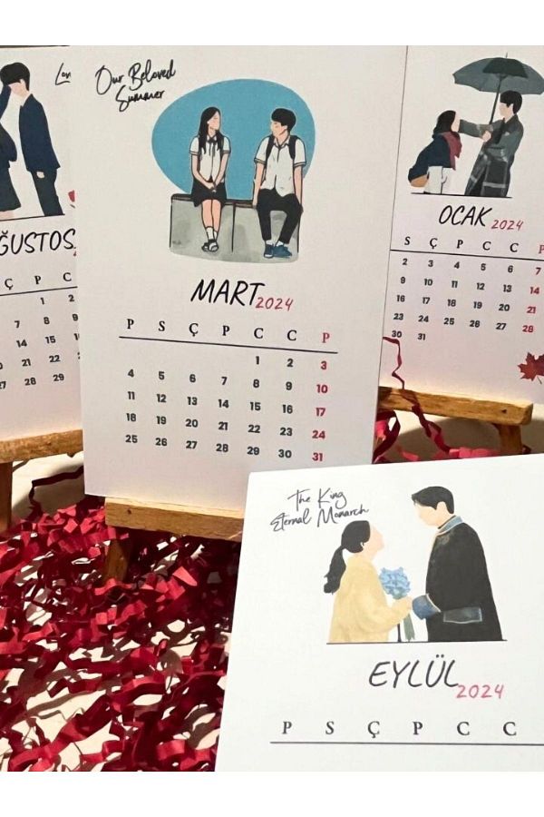 Bküp Tasarım-K-drama Designed Easel Table Calendar 2024 1