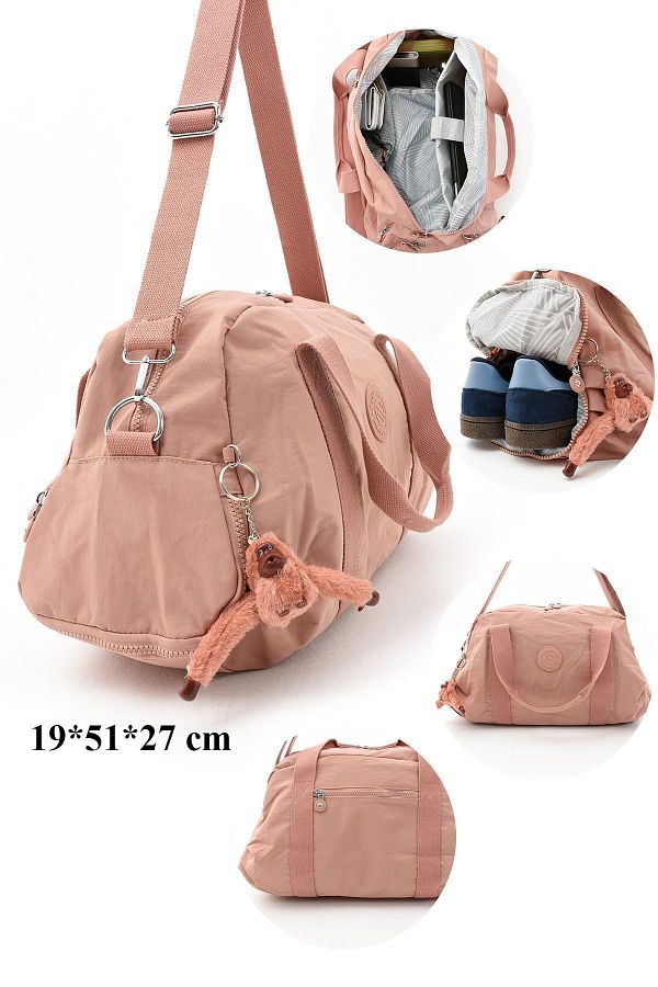 Sanmorris Unisex Mink Colored Crinkle Fabric Sectioned Sports Shoes Crossbody Travel Bag Trendyol