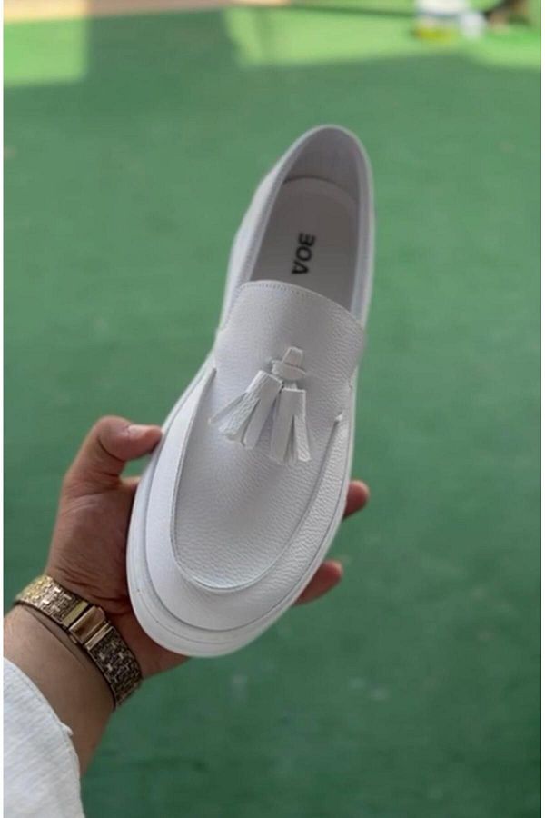 White tassel shoes best sale