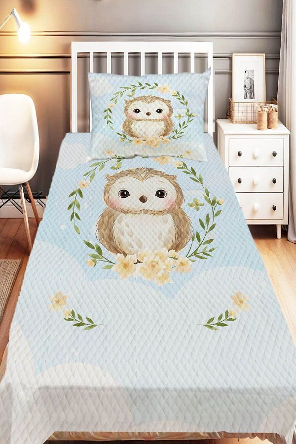 Else Halı-Crescent and Star Gazelle Patterned - Single Children's Pique Set 1