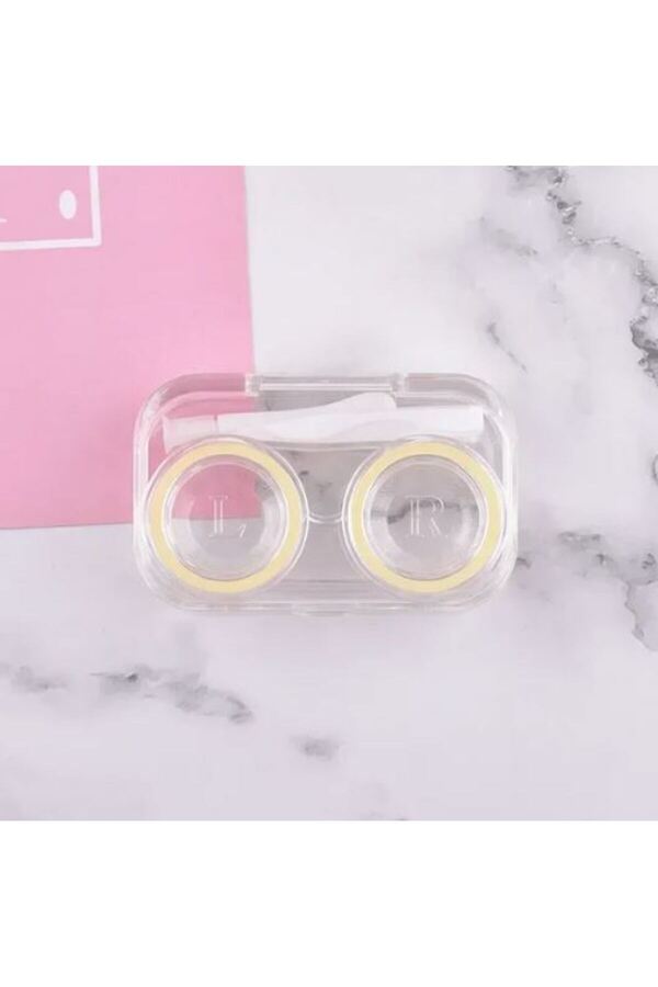 ESRADA-Yellow Color Transparent Contact Lens Case 1