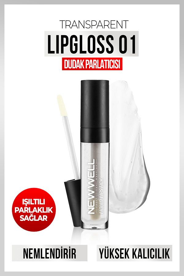 New Well-Transparent Lipgloss 01-Transparent Lip Gloss 8 ml 1