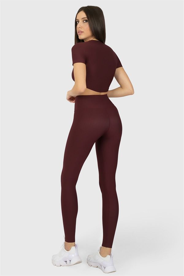 Superstacy High Waist Plum Sports Leggings Trendyol