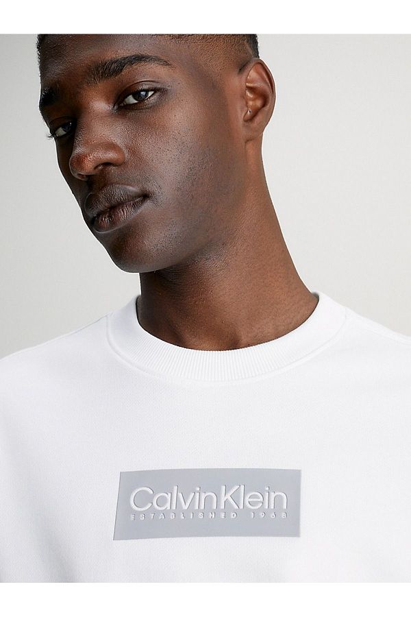 Calvin Klein Men s Brand Logo Long Sleeve Casual White Sweater K10K112252 YAF Trendyol