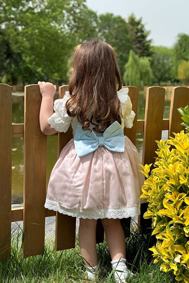 Baby Animals Yazlık Elbise Kısa Kollu Tüllü Tütü Astarlı Kız Çocuk Elbise Bebek Giyim Kız Bebek Elbise Elbysaten