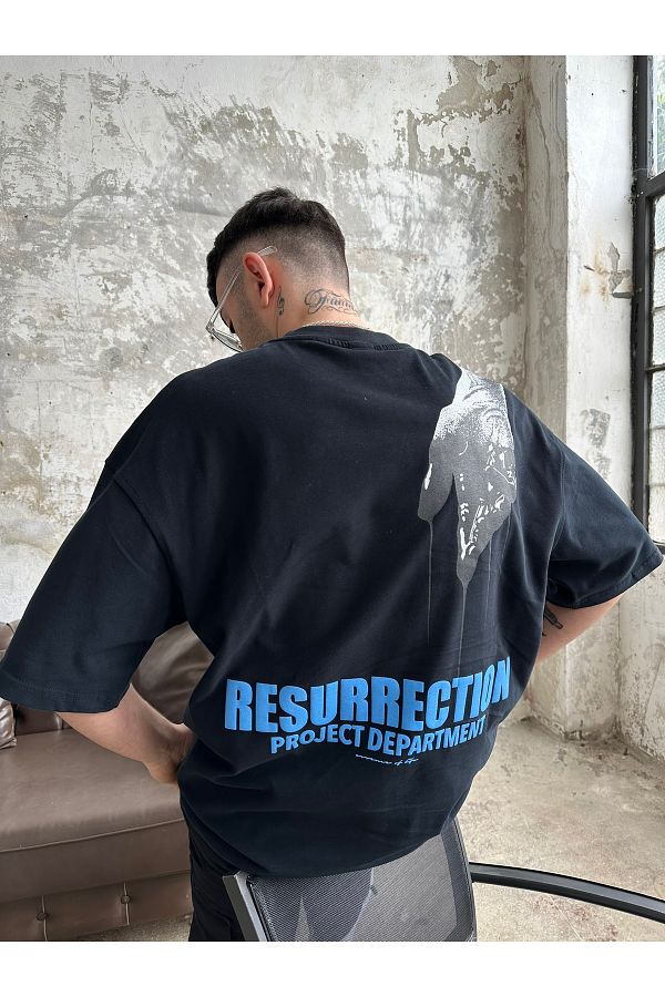 No362-Black Oversize Resurrection T-Shirt 1