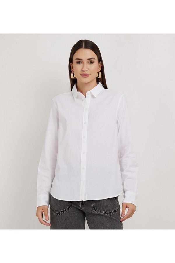 Levi s Men s White Straight Sleeve Long Sleeve Shirt Trendyol