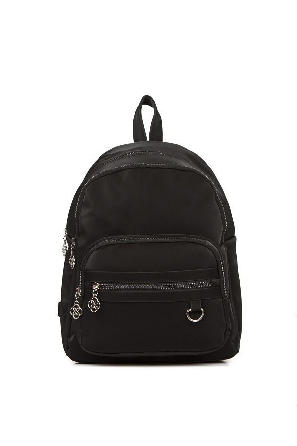Black satin backpack sales