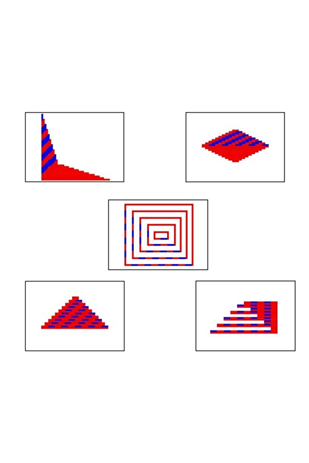 Montessori Gemisi Kırmızı Çubuklar Ve Kırmızı Mavi Çubuklar Ikili Kombinasyon Yönerge Kartları