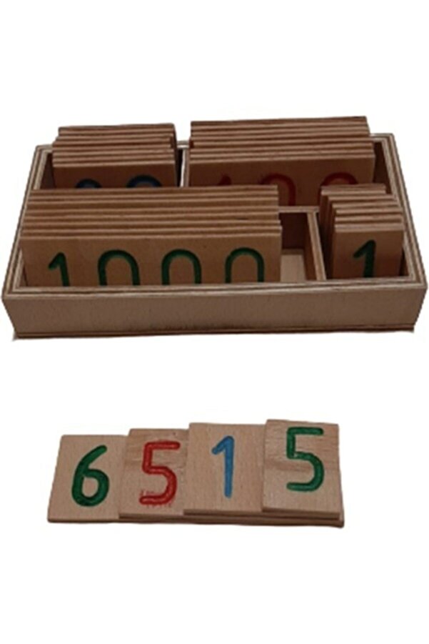 Montessori Gemisi Küçük Boy Ahşap Sayı Kartları