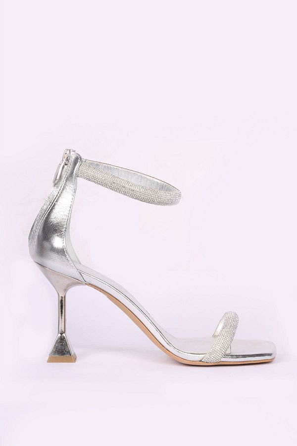Sofia Baldi Women s High Heel Comfortable Flat Model Stylish Silver Evening Dress Shoes SB319189 SILVER