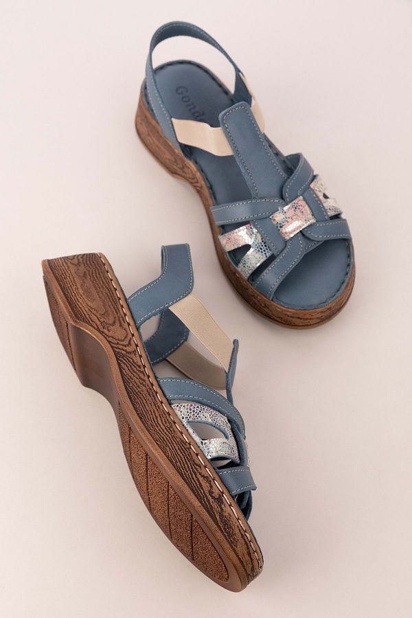 Gondol-Sandale de zi cu zi confortabile de zi cu zi din piele naturală pentru femei Iz.8406 1