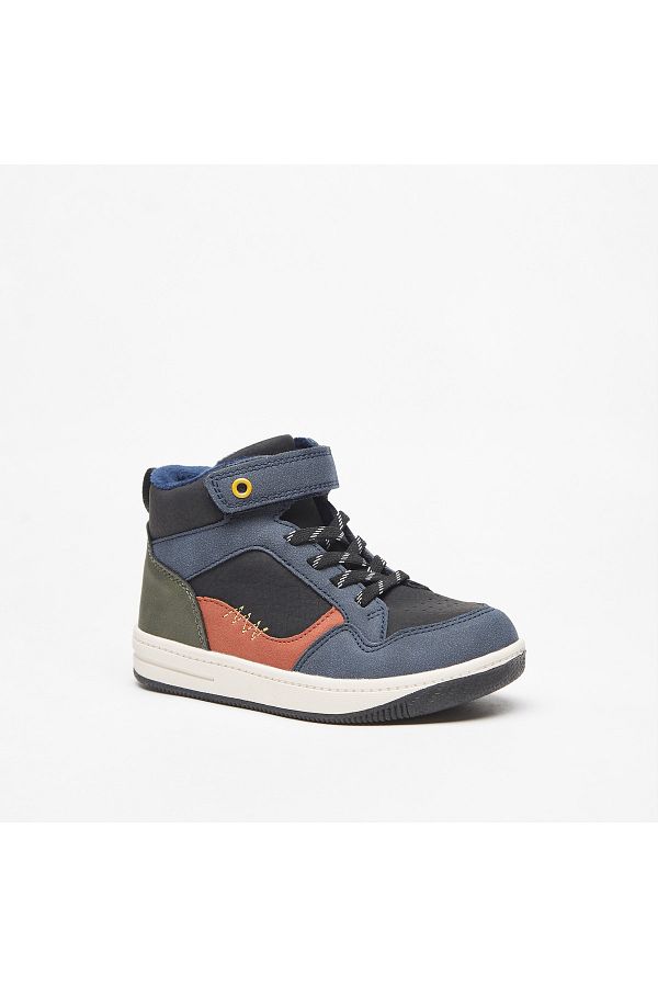LBL by Shoexpress-Colourblock Ankle Boots with Hook and Loop Closure 1