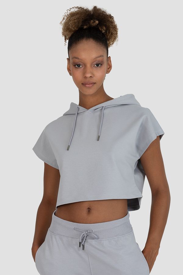Cropped short sleeve sweatshirt outlet