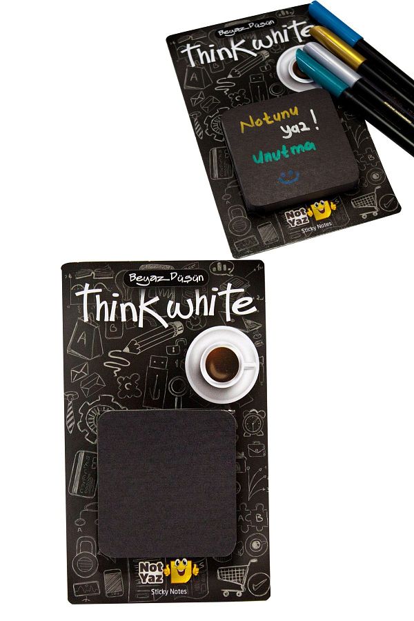Paste Notes-Think White Black Adhesive Note Paper 1