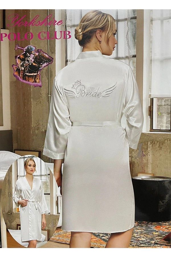 Yorkshire Polo Club Dressing Gown Silver colored Mini Trendyol