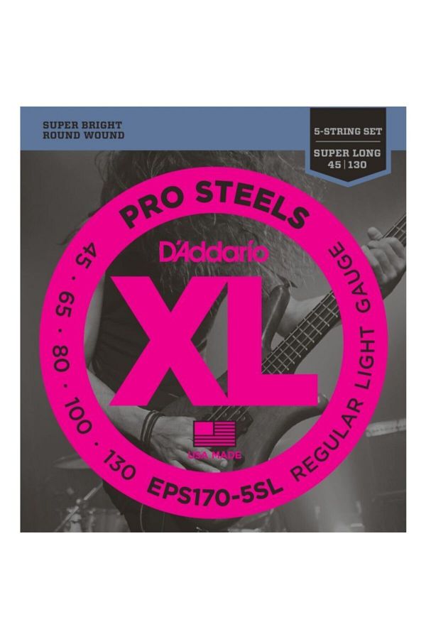 Daddario-DadDario EPS170-5SL Bass Guitar String Set, 5 Strings, XL, 45-130, Super Lon 1