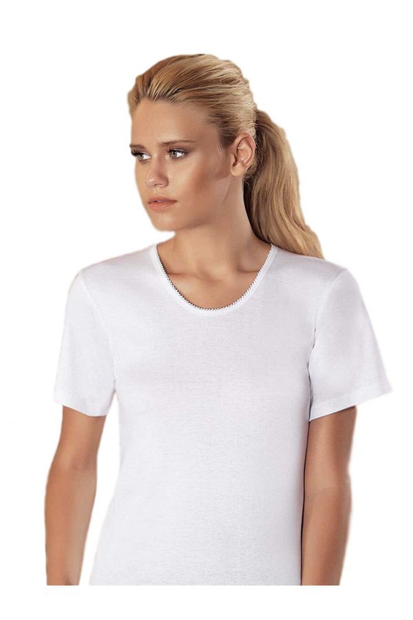 Şahinler-Mb010 Women's Large Size Ribbed Short Sleeve Tank Top 1