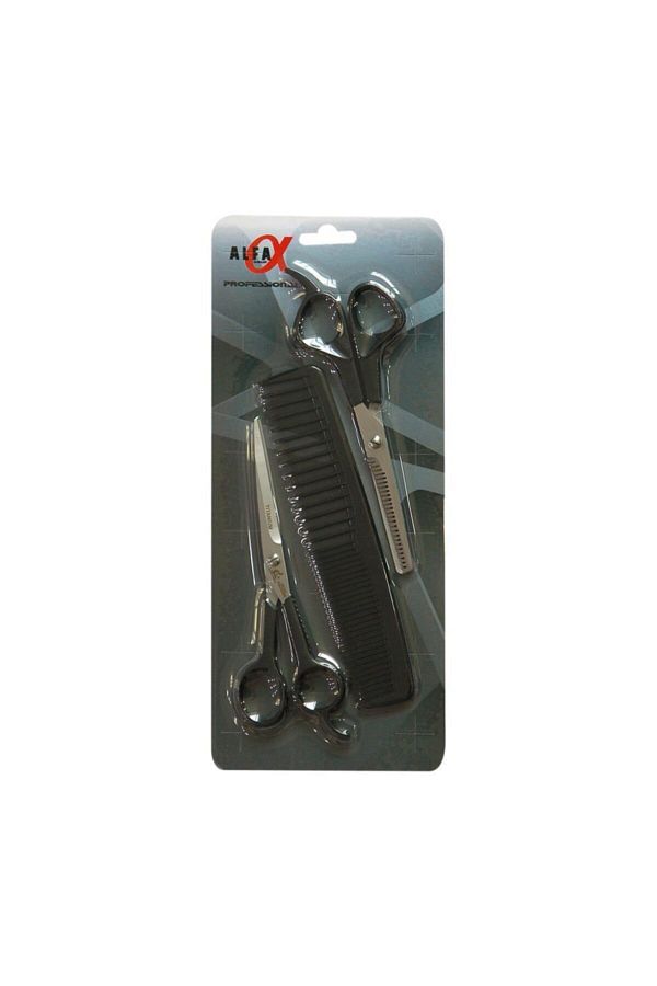 Alfa-Set07 3-Piece Barber Set Scissors + Spacer Scissors + Comb 1