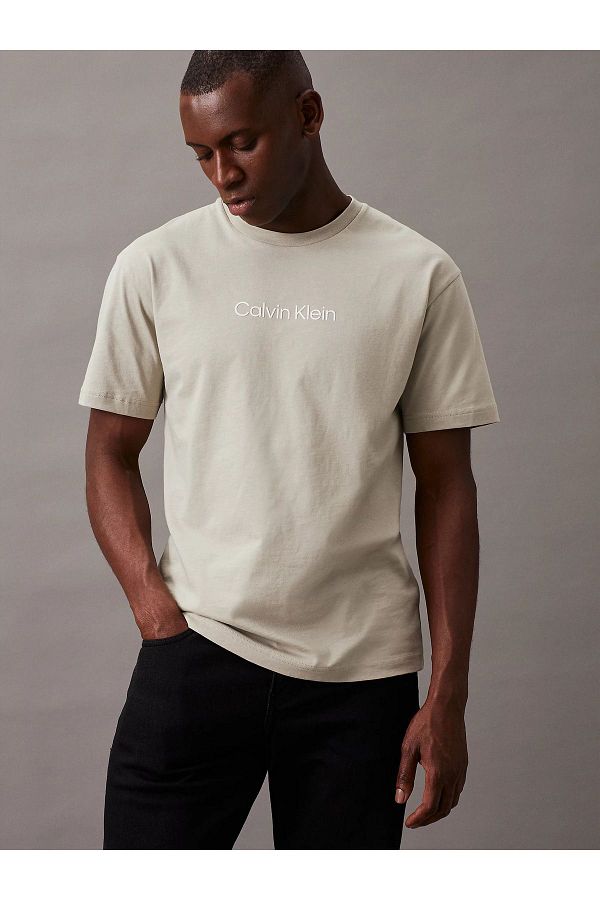 Calvin Klein Men s Gray T Shirt Daily Use Brand Logo K10K111346 PC7 Trendyol