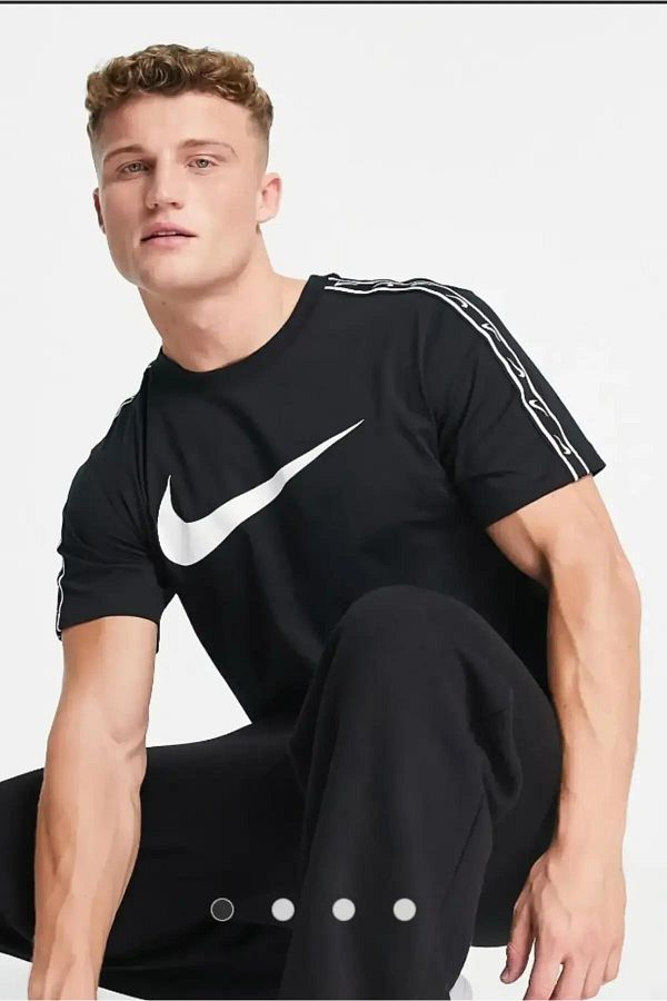 Nike Men s Black Sports T Shirt Repeat Sportswear Trendyol