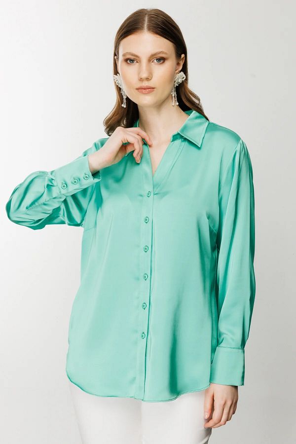 Ekol-Satin Textured Shirt 1502-24 1