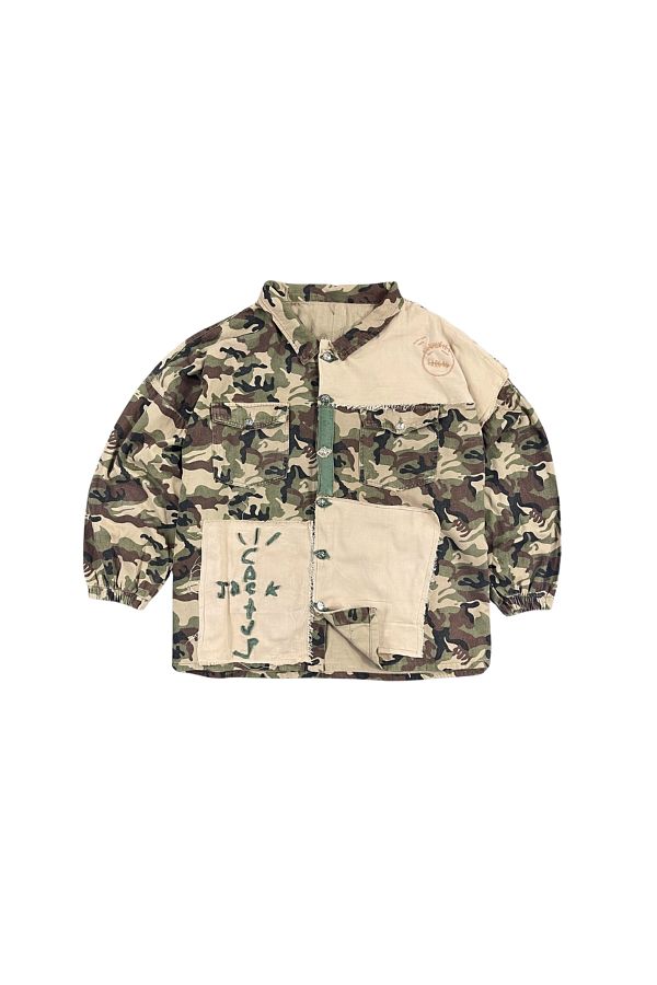 BPM-Cactus Patterned Premium Camouflage Jacket - Super Oversize 1