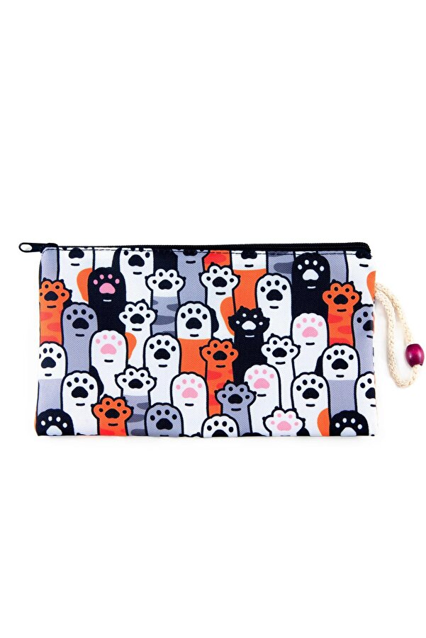 BYBAG Large Size Cat Dog Paw Patterned Makeup Bag Zippered, 14