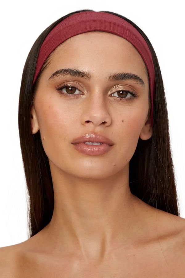 Salvia Dione-Thin Stretchy Sports Hair Band for Women and Men - Yoga Makeup, Face Wash Burgundy Headband 1