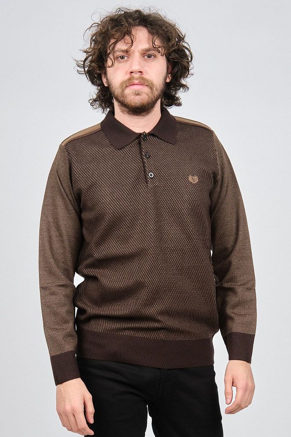 Pelikan-Pulover cu gât polo pentru bărbați 1577412 maro 1