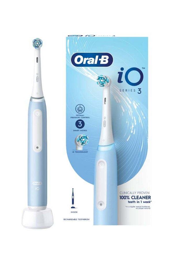 Oral-B-Oral B Rechargeable Tooth Brush 3 Smart modes, AI, Optimal Pressure Control, 2 min timer - iOG3 Blue 1