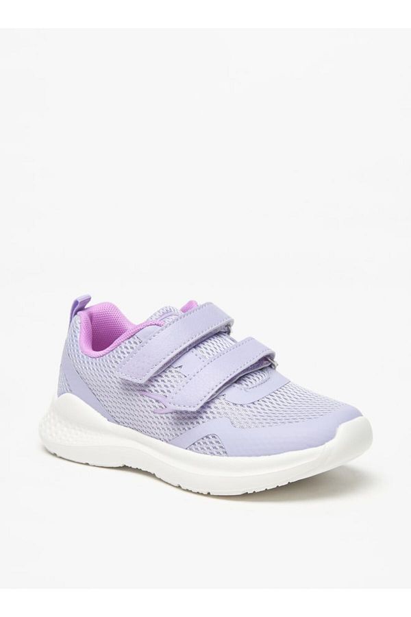 Dash-Mesh Textured Sports Shoes with Hook and Loop Closure 1