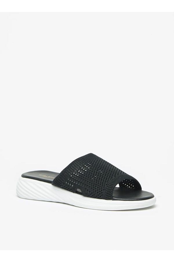 Flora Bella by Shoexpress-Textured Slip-On Flatform Sandals 1