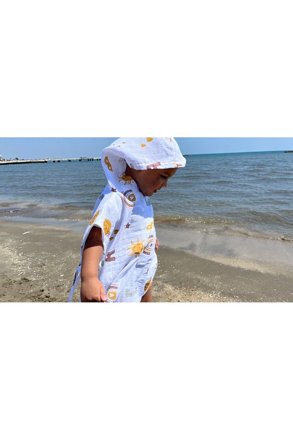 Las Vivas Kids Muslin Beach Poncho 100 Cotton Children s Bathrobe and Baby Towel Trendyol