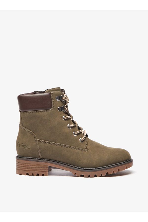 Lee Cooper Women s Ankle Boots with Block Heels and Zip Closure Trendyol