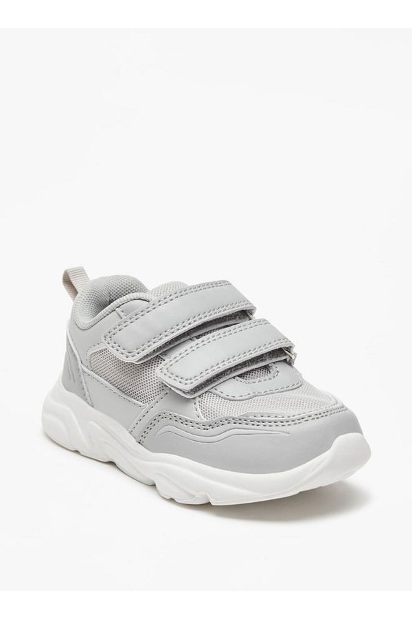 LBL by Shoexpress-Mesh Textured Sneakers with Hook and Loop Closure 1