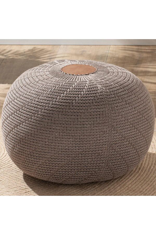 English Home-Pouf Hocker, Runder Pouf, Sitzhocker, Pouffe, Fußhocker, Strickpouf Hocker für Wohnzimmer 1