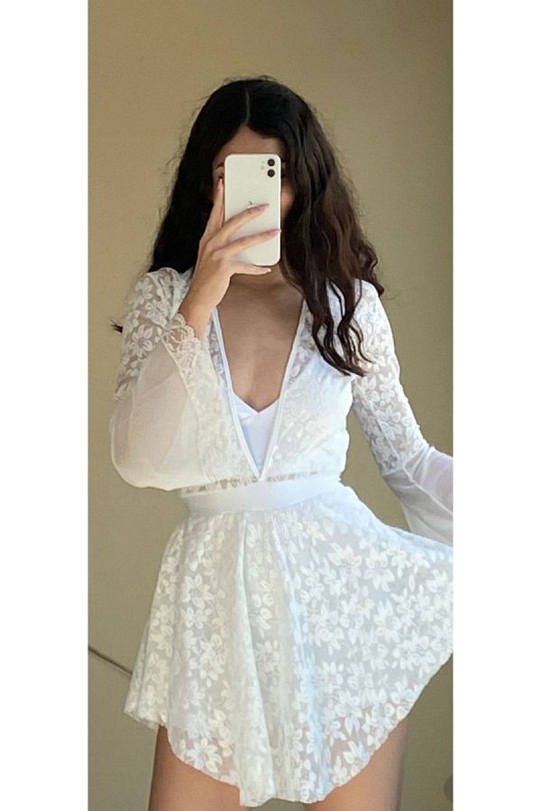 Rosy Live in style Lace Skirt Flared Shorts Jumpsuit Trendyol