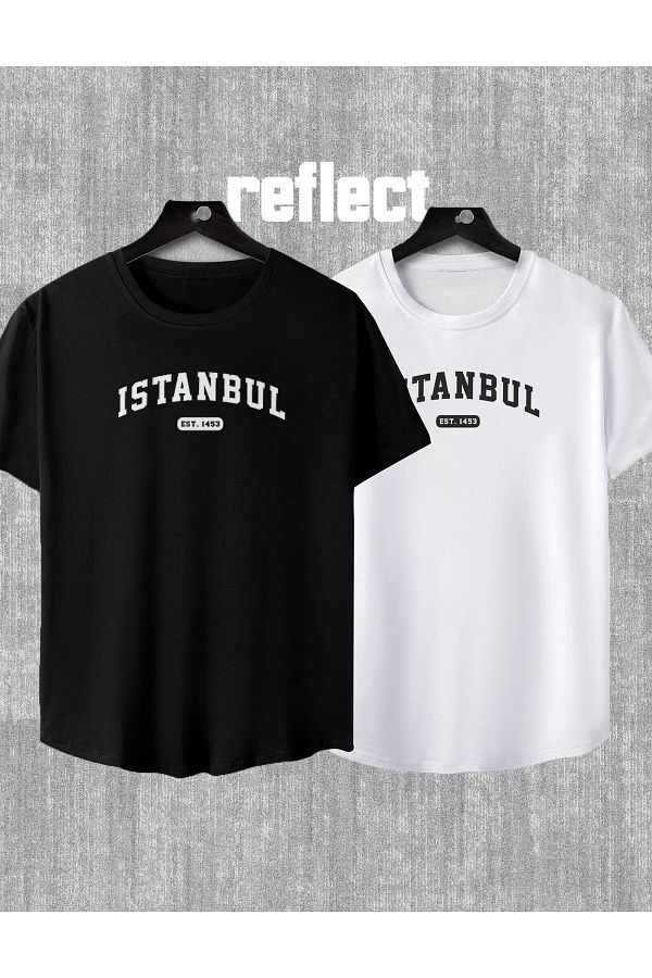 viperkombin-Istanbul Printed Oval Cut T-Shirt 1