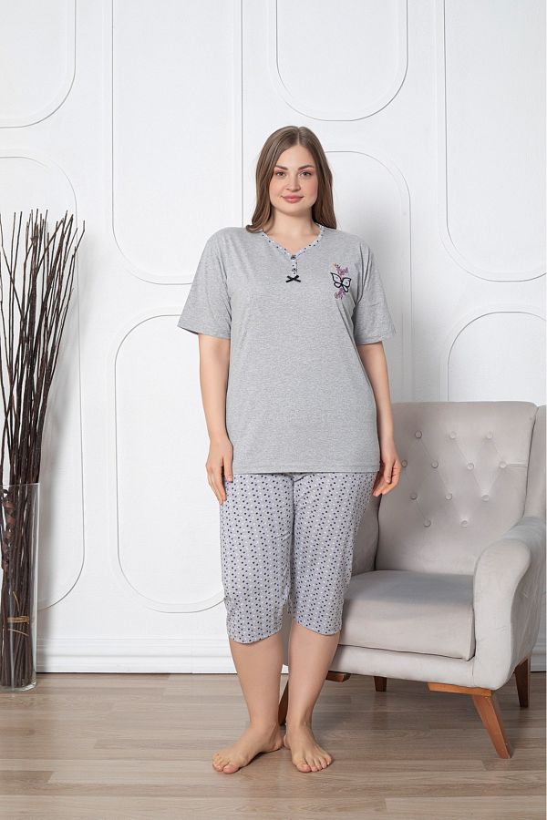 Asel-Plus Size Capri and Pajama Set 1