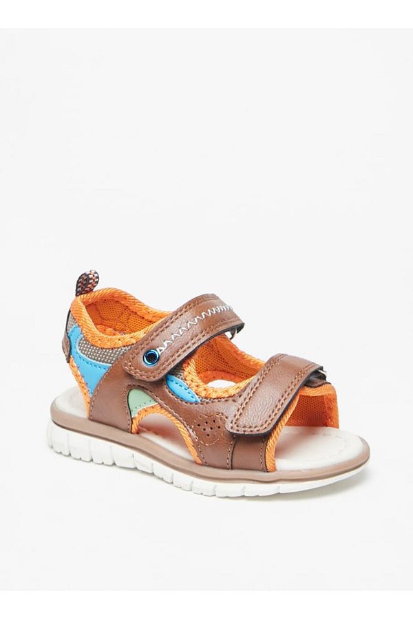 LBL by Shoexpress-Panelled Sandals with Hook and Loop Closure 1