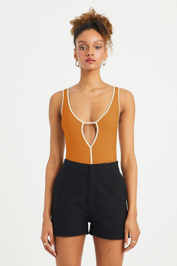 IAMNOTBASIC-Mustard Delphin Bodysuit 1