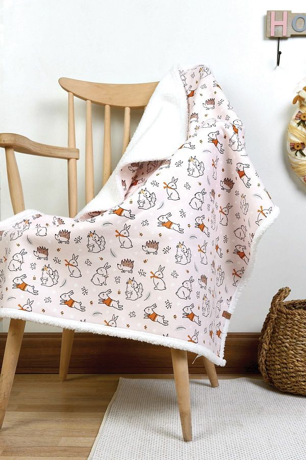 HAMUR-Fluffy Baby Blanket 80x100 Cm Tavs Powder Sheep Hair Blanket 1