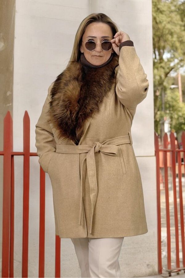 Plus size cashmere coat top
