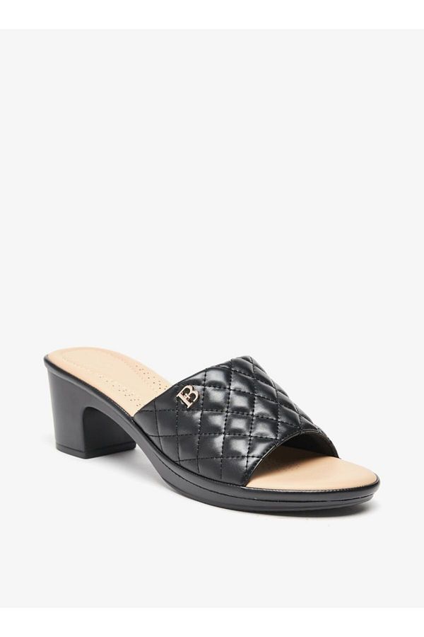 Flora Bella by Shoexpress-Quilted Block Heels Slip-On Sandals 1